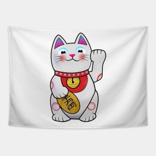 Classic Maneki Neko Lucky Cat Tapestry