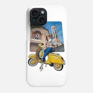 Vespa Girl and Doggy Phone Case