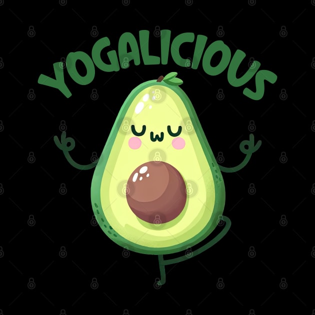 Funny Kawaii Chibi Yogalicious Avocado Pose by KUH-WAI-EE