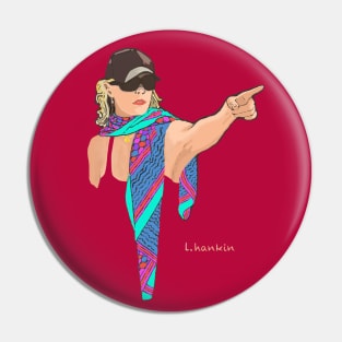 The Scarf on Dark Red Background Pin