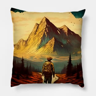 Hiking Wanderlust in the Wilderness: Not All Who Wander are Lost - J.R.R. Tolkien on a dark background Pillow