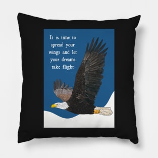 New Adventure Optimism Bald Eagle Pillow