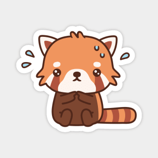 Cute Nervous Red Panda Magnet