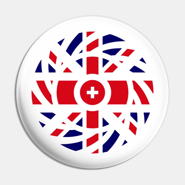 British Swiss Multinational Patriot Flag Series Pin by Village Values