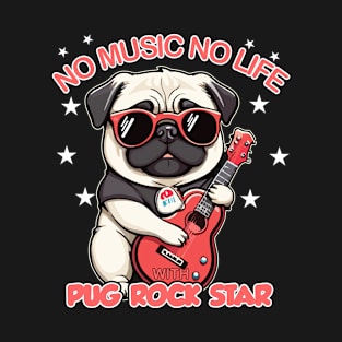 Cute Pug dog Rock Roll Tees, hoodies, sweatshirt for keen of food fun wear. T-Shirt