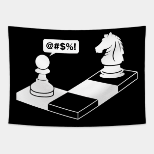 Oh No Knight To Pawn Funny Chess Player Gift Idea Board Game Tapestry