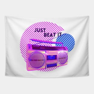 Just Beat It 80's Boom Box Tapestry