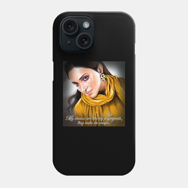 Deepika Padukone Drawing Phone Case by SAN ART STUDIO 