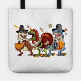 Dinosaur T-rex Turkey Halloween Shirt Tote