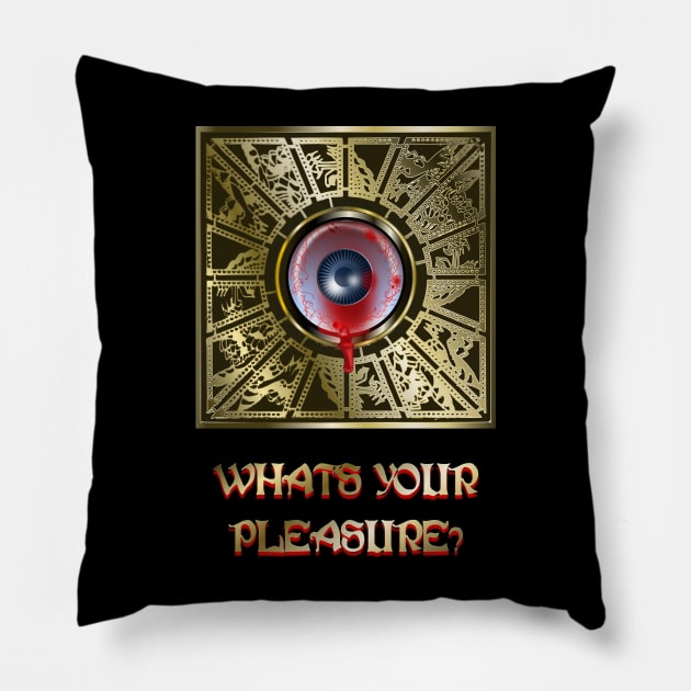 What's Your Pleasure? - Bleeding Eyeball Lament Configuration Pillow by geodesyn