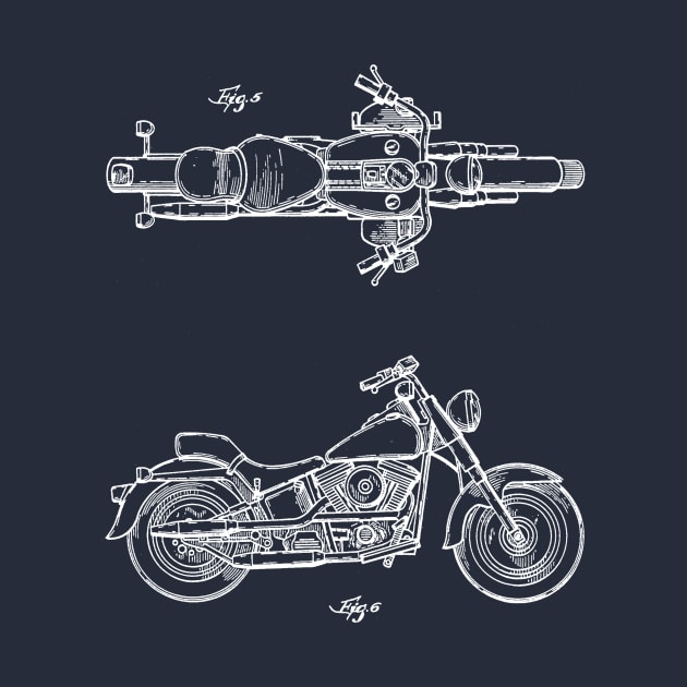 Motorcycle Vintage Patent Drawing by TheYoungDesigns