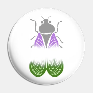 Queer-Winged Cicada Pin