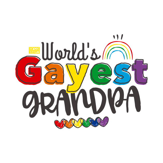 FAMILY RAINBOW WORLD'S GAYEST GRANDPA LGBT PROUD GAY PRIDE by porcodiseno