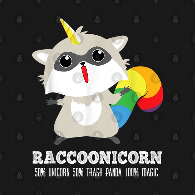 Racoonicorn Funny Trash Panda Raccoon With Unicorn Horn by YolandaRoberts