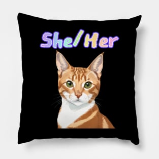 Crookie - She/Her Rainbow Text Purple Pillow