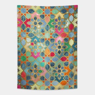 Gilt & Glory - Colorful Moroccan Mosaic Tapestry