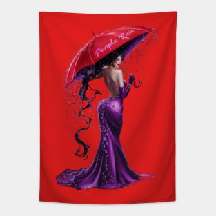 Purple Rain: Ethereal Rain Goddess Tapestry