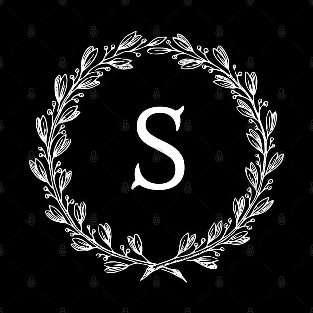 Beautiful Letter S Alphabet Initial Monogram Wreath by anonopinion