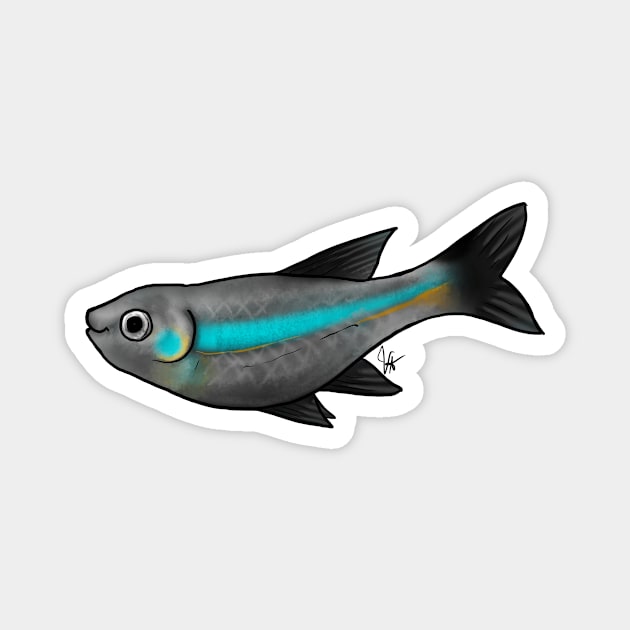 Fish - Tetras - Green Tetra Magnet by Jen's Dogs Custom Gifts and Designs