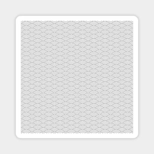 Japanese Seigaiha Grey and White Pattern Magnet