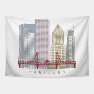 Portland skyline poster Tapestry