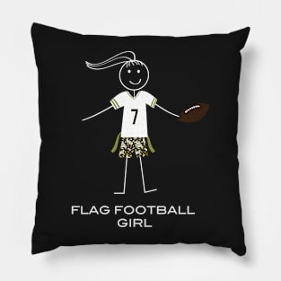 Funny Womens Flag Football Girl Pillow