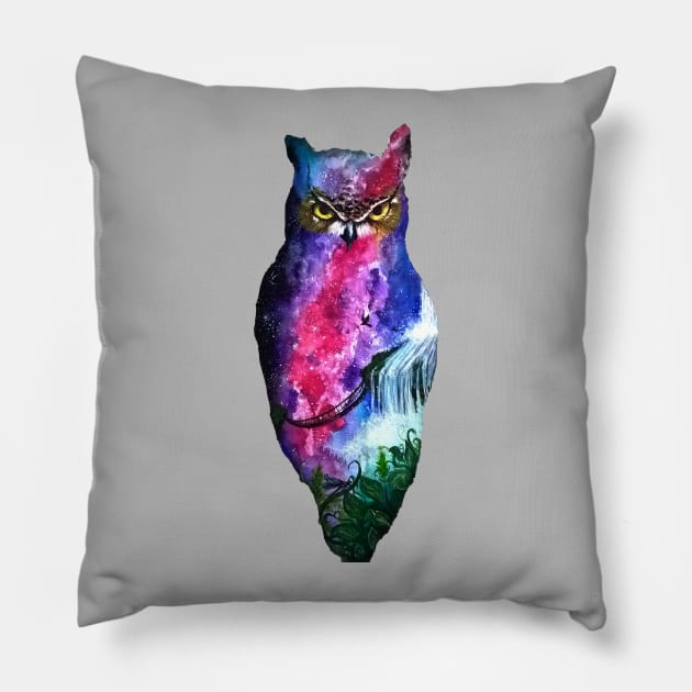 Mystical Owl Pillow by hettys_art