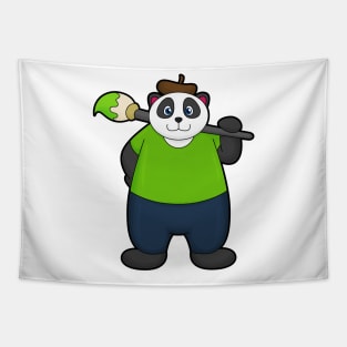 Panda as Painter with Paintbrush Tapestry