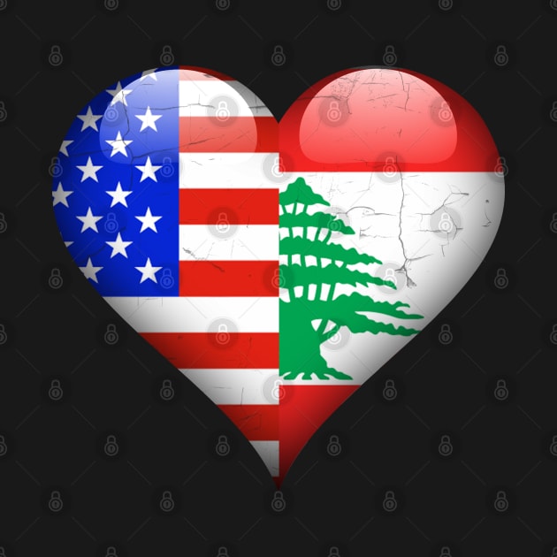 Half American Half Lebanese - Gift for Lebanese From Lebanon by Country Flags
