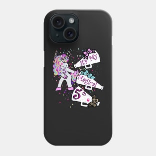 5th Birthday Unicorn Cheerleading Cute Unicorns Phone Case