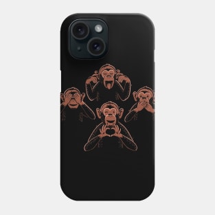Three Wise Monkey And One Lover Phone Case