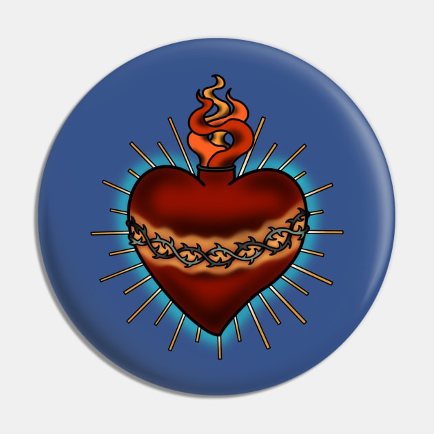 Sacred Heart Pin by ArtByGB