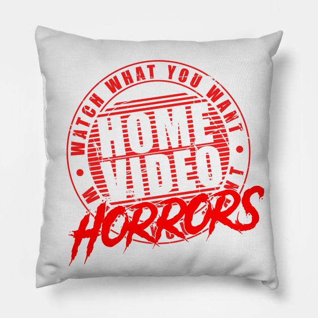 Disrupted Home Video Logo Pillow by Home Video Horrors