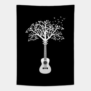 Ukulele Tree Dark Theme Tapestry