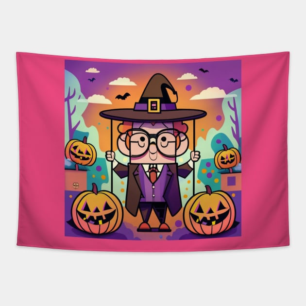 Dwight Pumpkin Tapestry by BukovskyART
