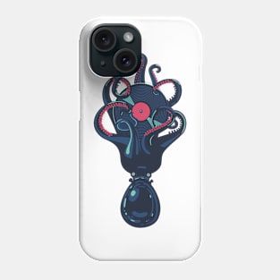 Octopus with a vinyl record Phone Case