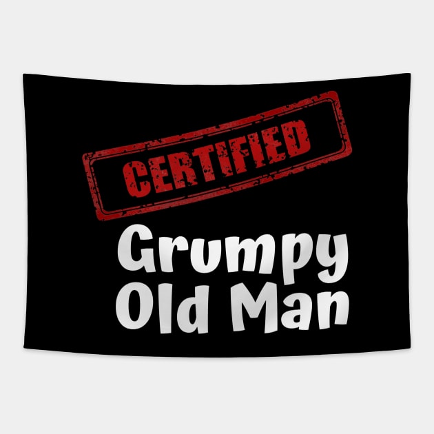 Certified grumpy old man Tapestry by Comic Dzyns