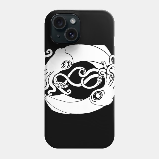 Squid in a knot (white) Phone Case by R Honey Pots