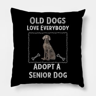 Senior Dog Adoption T-Shirt Old Dogs Love Everyone Pillow