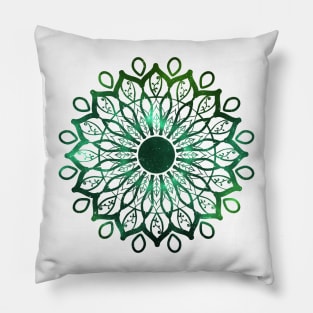 Green Garden Mandala Pillow