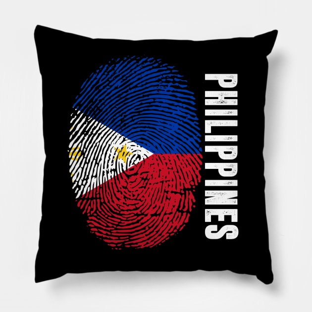 Philippines Flag Fingerprint My Story DNA Filipino Pillow by Your Culture & Merch