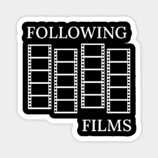 Following Films White Logo Magnet