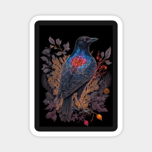 floral crow 2 Magnet