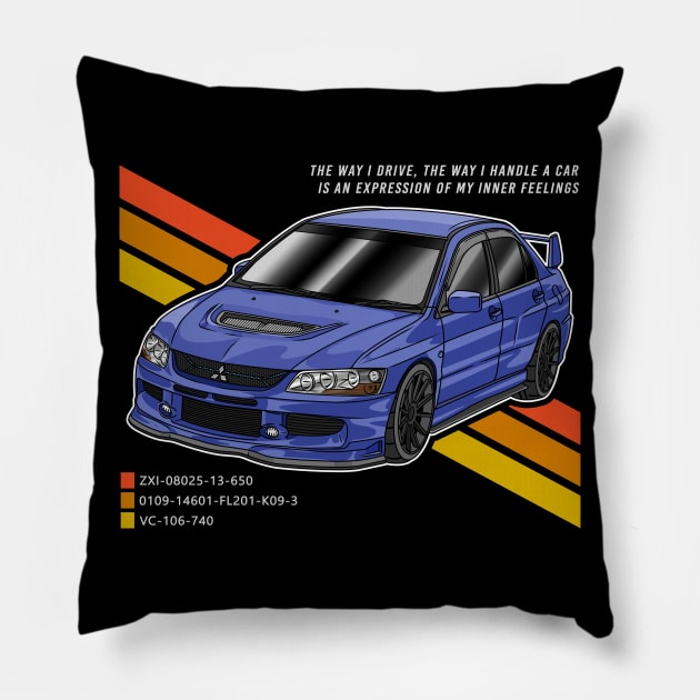 Mitsubishi Lancer Evolution Pillow by Guyvit