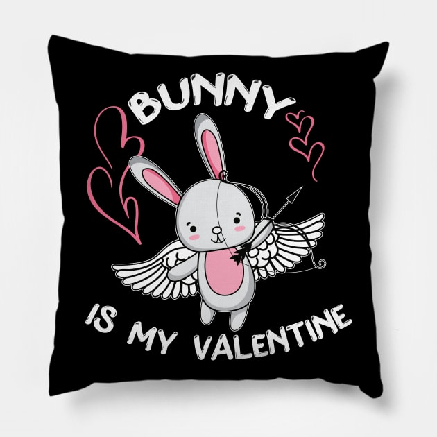 Bunny is My Valentine Pillow by LemoBoy