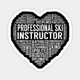 Professional Ski Instructor Heart Magnet