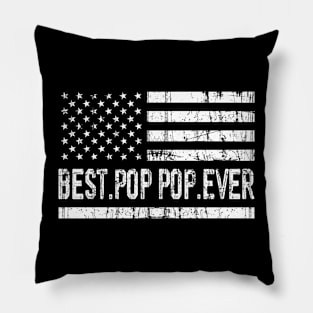 Father's Day Best Pop Pop Ever with US American Flag Pillow