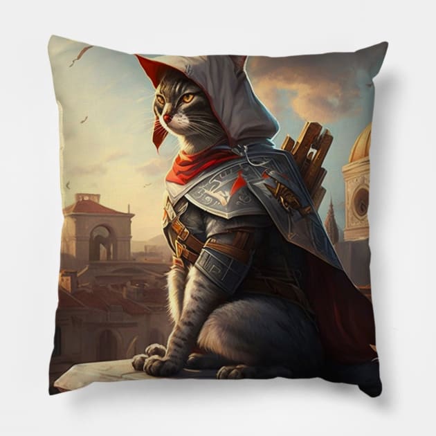 Cat assassin Pillow by Geek Culture