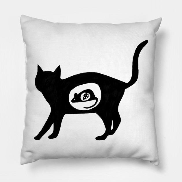 Cat Ate Mouse Who Ate Cheese Cat Silouhette Pillow Teepublic