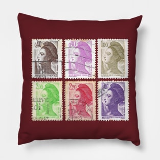 Marianne Stamps of French Lady Liberty Pillow